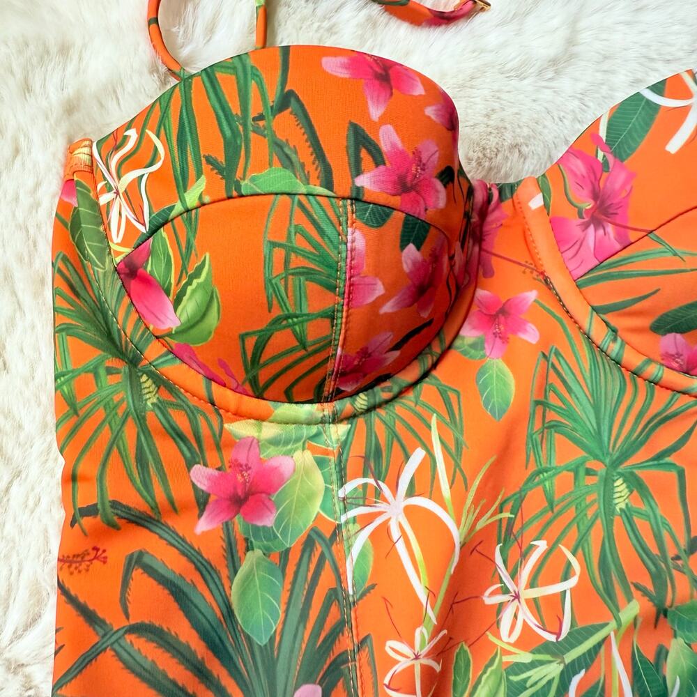 Tropical Floral One Piece Swimsuit - Picture 3 of 8